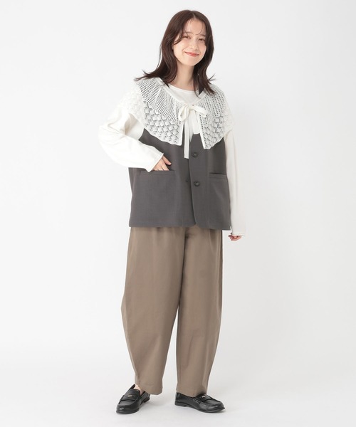 studio CLIP（スタディオクリップ）の「マルチWAY裾レースシングルベスト（ベスト・レディース・チャコール・FREE）」の12枚目の写真