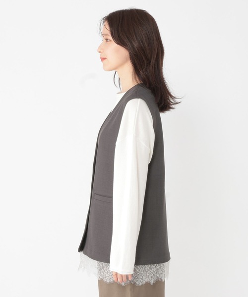 studio CLIP（スタディオクリップ）の「マルチWAY裾レースシングルベスト（ベスト・レディース・チャコール・FREE）」の15枚目の写真