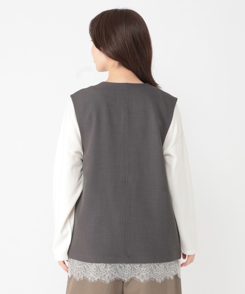 studio CLIP（スタディオクリップ）の「マルチWAY裾レースシングルベスト（ベスト・レディース・チャコール・FREE）」の16枚目の写真