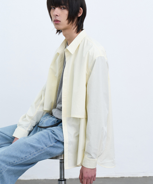 YOUCHE PRET A PORTER（ユッシュプレタポルテ）の「SQ DIVISION SHIRTS Pale Yellow（シャツ/ブラウス・メンズ・その他・MEDIUM/LARGE）」の3枚目の写真