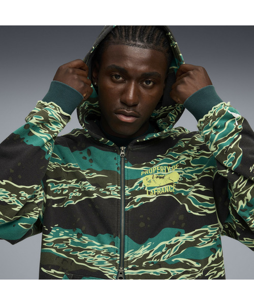 PUMA(プーマ)の「PUMA プーマ メンズ バスケットボール LA FRANCE サプライ フルジップ フーデ(パーカー・メンズ・グリーン系その他・X-LARGE/X-SMALL/MEDIUM/SMALL/LARGE)」の2枚目の写真