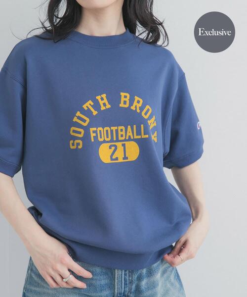 Champion(チャンピオン)の「『別注』CHAMPION×DOORS SWEAT SHORT-SLEEVE SHIRTS(スウェット・レディース・グレー/ネイビー/オートミール/スミクロ・ONE)」の4枚目の写真