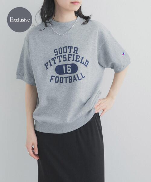 Champion(チャンピオン)の「『別注』CHAMPION×DOORS SWEAT SHORT-SLEEVE SHIRTS(スウェット・レディース・グレー/ネイビー/オートミール/スミクロ・ONE)」の3枚目の写真