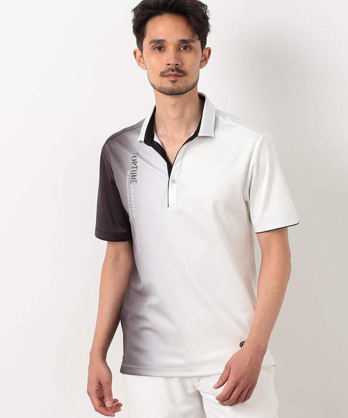 NICOLE CLUB FOR MEN（ニコルクラブフォーメン）の「ムラ柄アラカルトスキッパーポロシャツ（ポロシャツ・メンズ・グレー系/オフホワイト/ブルー系/ネイビー・XX-LARGE/X-LARGE/LARGE/MEDIUM）」の2枚目の写真