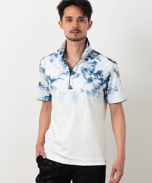 NICOLE CLUB FOR MEN（ニコルクラブフォーメン）の「ムラ柄アラカルトスキッパーポロシャツ（ポロシャツ・メンズ・グレー系/オフホワイト/ブルー系/ネイビー・XX-LARGE/X-LARGE/LARGE/MEDIUM）」の3枚目の写真