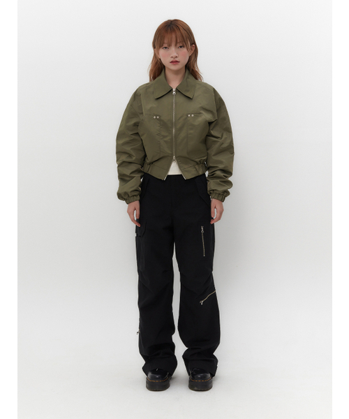 TUOMIO（トゥオミオ）の「RUFFLE BOMBER JACKET [KHAKI]（ブルゾン・レディース・その他・1/2）」の2枚目の写真