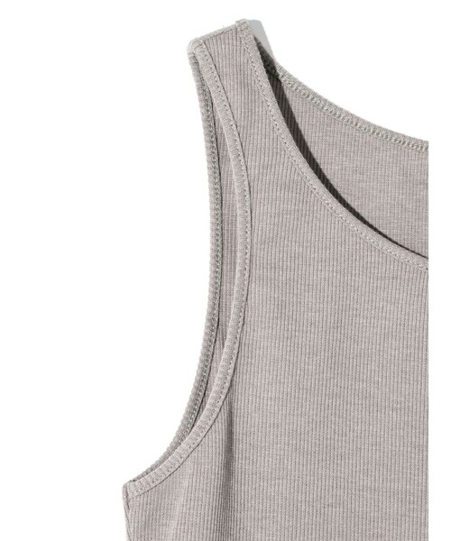 MIDIUMISOLID(ミディウミソリッド)の「MIDIUMISOLID for Ladies フィットリブタンクトップ(Tシャツ/カットソー・レディース・オフホワイト/ライトグレー/ブラック・FREE)」の5枚目の写真