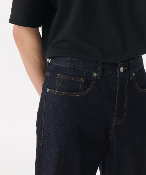 MUSINSA STANDARD（ムシンサスタンダード）の「[クールタンダード] ストレートデニムパンツ [ディープインディゴ]（デニムパンツ・メンズ・その他・27/28/29/30/31/32/38/33/34/36/40）」の4枚目の写真