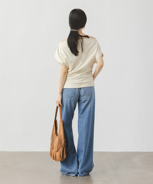 CLOSED(クローズド)の「《NOBLE別注カラー》CLOSED/クローズド Off Shoulder top(Tシャツ/カットソー・レディース・アイボリー/ブラウン・SMALL)」の7枚目の写真