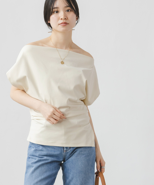 CLOSED(クローズド)の「《NOBLE別注カラー》CLOSED/クローズド Off Shoulder top(Tシャツ/カットソー・レディース・アイボリー/ブラウン・SMALL)」の8枚目の写真