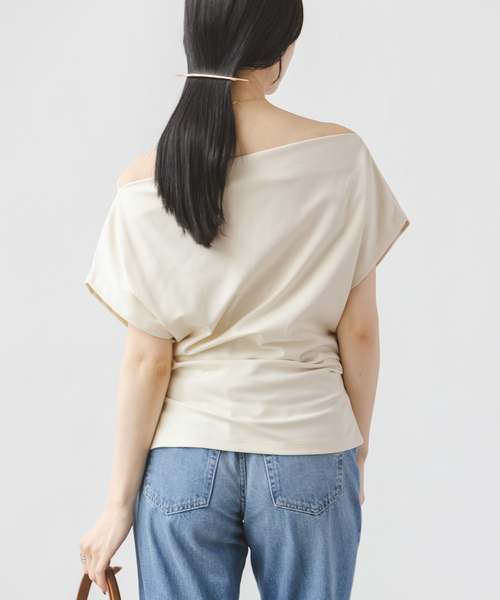 CLOSED(クローズド)の「《NOBLE別注カラー》CLOSED/クローズド Off Shoulder top(Tシャツ/カットソー・レディース・アイボリー/ブラウン・SMALL)」の10枚目の写真