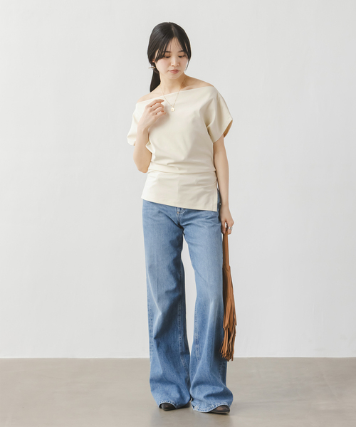 CLOSED(クローズド)の「《NOBLE別注カラー》CLOSED/クローズド Off Shoulder top(Tシャツ/カットソー・レディース・アイボリー/ブラウン・SMALL)」の11枚目の写真