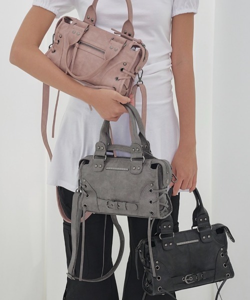 セール】【FANCY CLUB】BELTED WASHING COATING MINI BAG