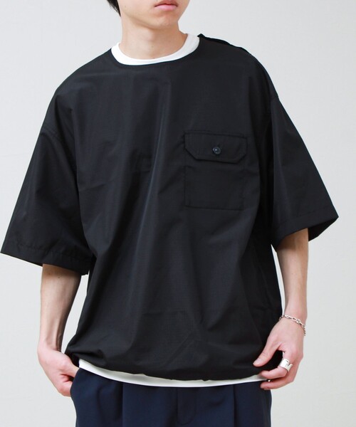TAION(タイオン)の「【TAION / タイオン】ノンダウン ミリタリー ハーフスリーブカットソー(Tシャツ/カットソー・メンズ・ネイビー/ブラック・M/L/XL)」の2枚目の写真