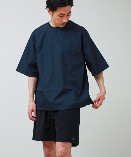 TAION(タイオン)の「【TAION / タイオン】ノンダウン ミリタリー ハーフスリーブカットソー(Tシャツ/カットソー・メンズ・ネイビー/ブラック・M/L/XL)」の5枚目の写真