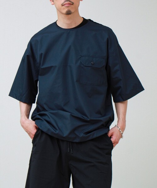 TAION(タイオン)の「【TAION / タイオン】ノンダウン ミリタリー ハーフスリーブカットソー(Tシャツ/カットソー・メンズ・ネイビー/ブラック・M/L/XL)」の7枚目の写真