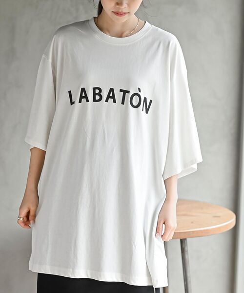 rps(アールピーエス)の「オーバーサイズロゴTシャツ(Tシャツ/カットソー・レディース・ブラック/オフホワイト/チャコールグレー・フリー)」の3枚目の写真