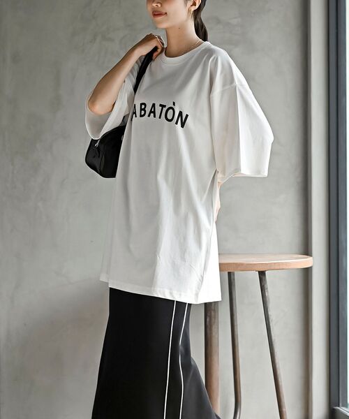 rps(アールピーエス)の「オーバーサイズロゴTシャツ(Tシャツ/カットソー・レディース・ブラック/オフホワイト/チャコールグレー・フリー)」の9枚目の写真