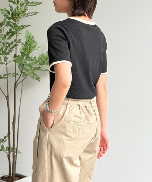U.S. POLO ASSN.(ユーエスポロアッスン)の「クルーネック半袖リブT(Tシャツ/カットソー・レディース・アイボリー/ブラック/ホワイト系その他/ネイビー・FREE)」の16枚目の写真