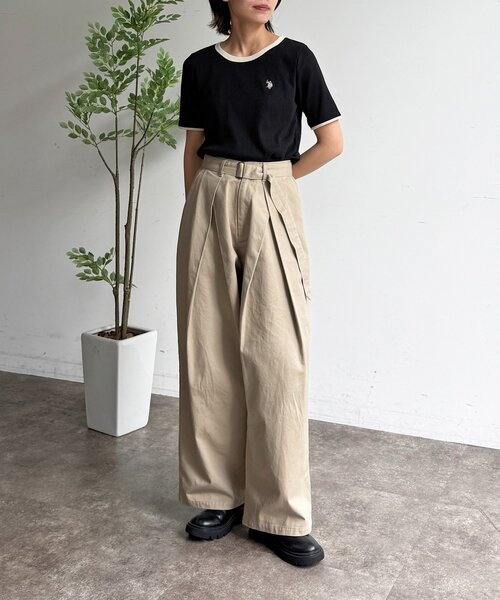 U.S. POLO ASSN.(ユーエスポロアッスン)の「クルーネック半袖リブT(Tシャツ/カットソー・レディース・アイボリー/ブラック/ホワイト系その他/ネイビー・FREE)」の19枚目の写真