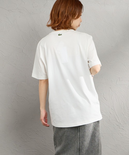 LACOSTE（ラコステ）の「[LACOSTE/ラコステ] エンボスロゴ ショートスリーブTシャツ（Tシャツ/カットソー・レディース・ホワイト/ネイビー・L/M/S）」の11枚目の写真