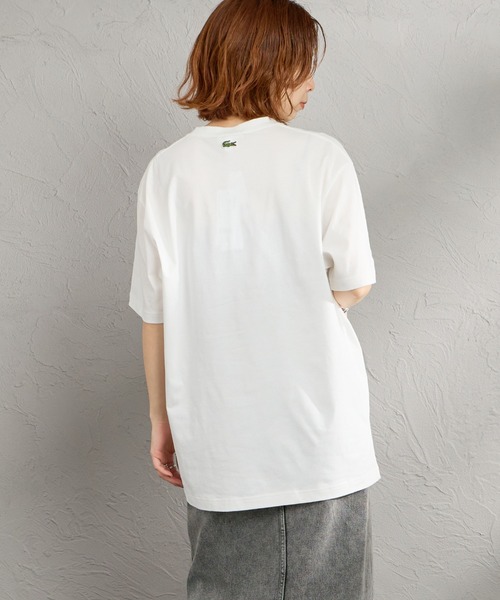 LACOSTE（ラコステ）の「[LACOSTE/ラコステ] エンボスロゴ ショートスリーブTシャツ（Tシャツ/カットソー・レディース・ホワイト/ネイビー・L/M/S）」の14枚目の写真