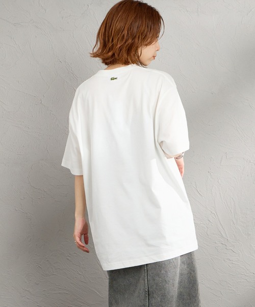 LACOSTE（ラコステ）の「[LACOSTE/ラコステ] エンボスロゴ ショートスリーブTシャツ（Tシャツ/カットソー・レディース・ホワイト/ネイビー・L/M/S）」の17枚目の写真