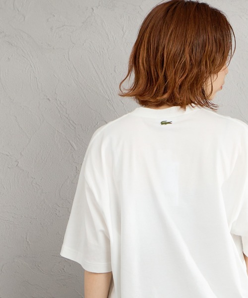 LACOSTE（ラコステ）の「[LACOSTE/ラコステ] エンボスロゴ ショートスリーブTシャツ（Tシャツ/カットソー・レディース・ホワイト/ネイビー・L/M/S）」の19枚目の写真