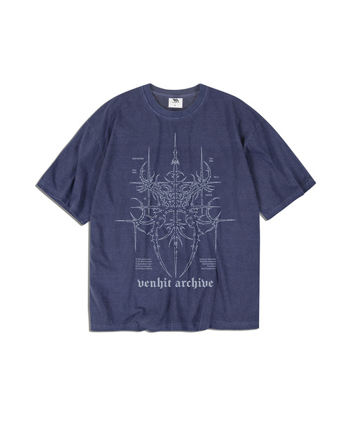 VENHIT(ベンヒット)の「シジルピグメント半袖Tシャツ(Tシャツ/カットソー・レディース・ピンク/ブルー/チャコール・MEDIUM/LARGE/X-LARGE)」の1枚目の写真