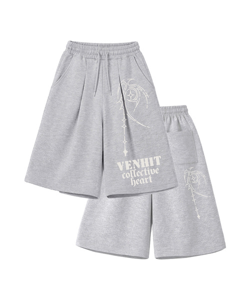 VENHIT（ベンヒット）の「コレクティブハート バミューダスウェットパンツ（その他パンツ・レディース・ブラック/ライトグレー・MEDIUM/LARGE/X-LARGE）」の2枚目の写真
