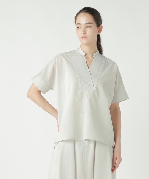 ZUCCa(ズッカ)の「TRANSLUCENT JERSEY / カットソートップス / P(その他トップス・レディース・ダークグレー/オフホワイト/イエロー・M size)」の2枚目の写真