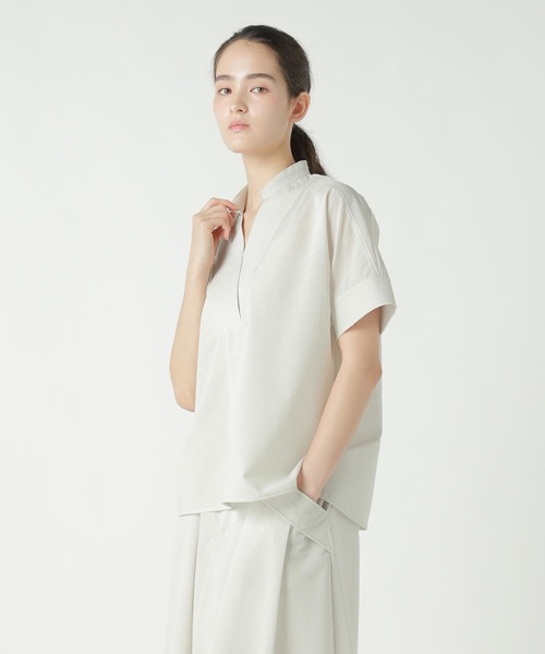 ZUCCa(ズッカ)の「TRANSLUCENT JERSEY / カットソートップス / P(その他トップス・レディース・ダークグレー/オフホワイト/イエロー・M size)」の6枚目の写真