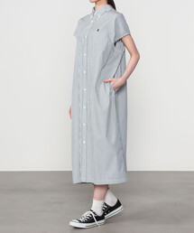 GYMPHLEX | Gymphlex | コットン スリーブレス ボタンダウンシャツワンピース STRIPE WOMEN(シャツワンピース)