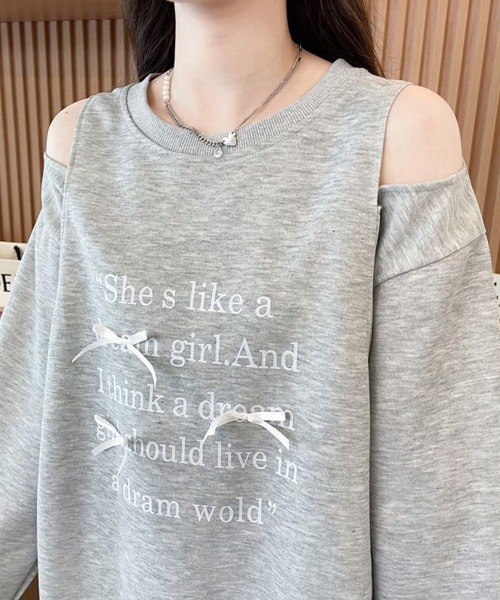 Miniministore(ミニミニストア)の「オフショルダースウェットレディース韓国風(スウェット・レディース・グレー・FREE)」の5枚目の写真