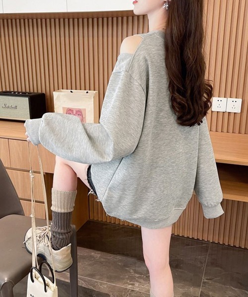 Miniministore(ミニミニストア)の「オフショルダースウェットレディース韓国風(スウェット・レディース・グレー・FREE)」の8枚目の写真