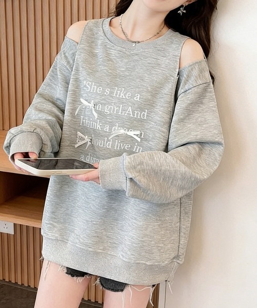 Miniministore(ミニミニストア)の「オフショルダースウェットレディース韓国風(スウェット・レディース・グレー・FREE)」の9枚目の写真
