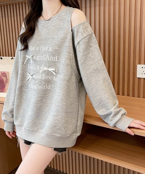 Miniministore(ミニミニストア)の「オフショルダースウェットレディース韓国風(スウェット・レディース・グレー・FREE)」の10枚目の写真