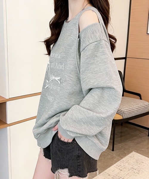 Miniministore(ミニミニストア)の「オフショルダースウェットレディース韓国風(スウェット・レディース・グレー・FREE)」の12枚目の写真