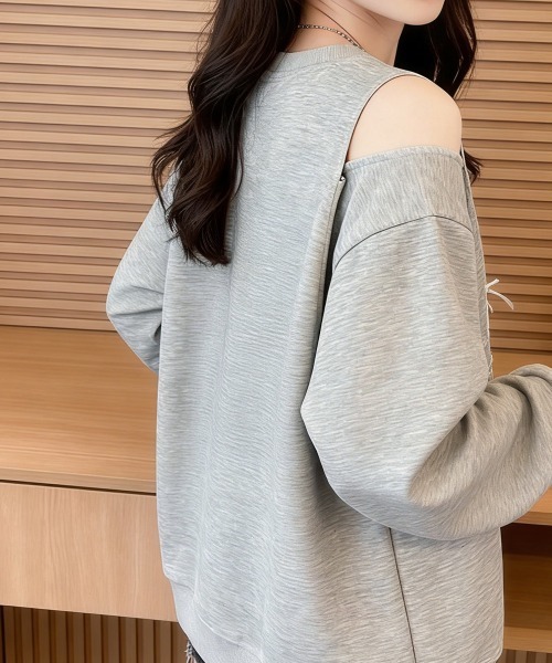 Miniministore(ミニミニストア)の「オフショルダースウェットレディース韓国風(スウェット・レディース・グレー・FREE)」の13枚目の写真