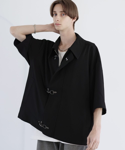SOCCE（ソーシー）の「ファイヤーマンTR半袖ジャケット【セットアップ可】（その他アウター・メンズ・ブラック/チャコール・L/M/S/XL）」の6枚目の写真