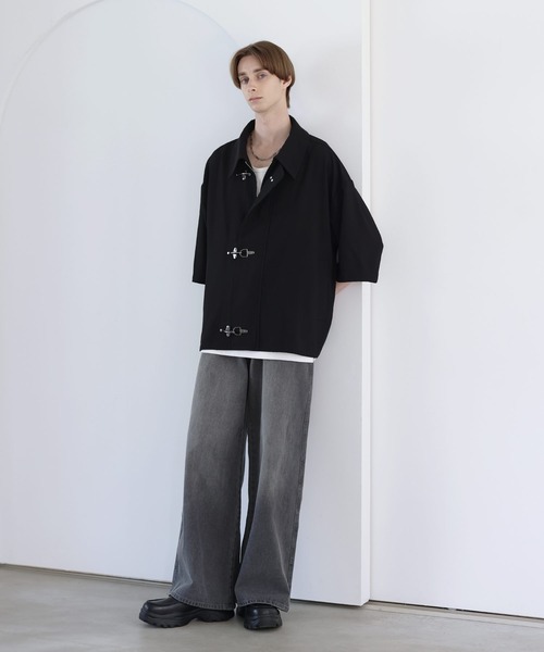 SOCCE（ソーシー）の「ファイヤーマンTR半袖ジャケット【セットアップ可】（その他アウター・メンズ・ブラック/チャコール・L/M/S/XL）」の4枚目の写真