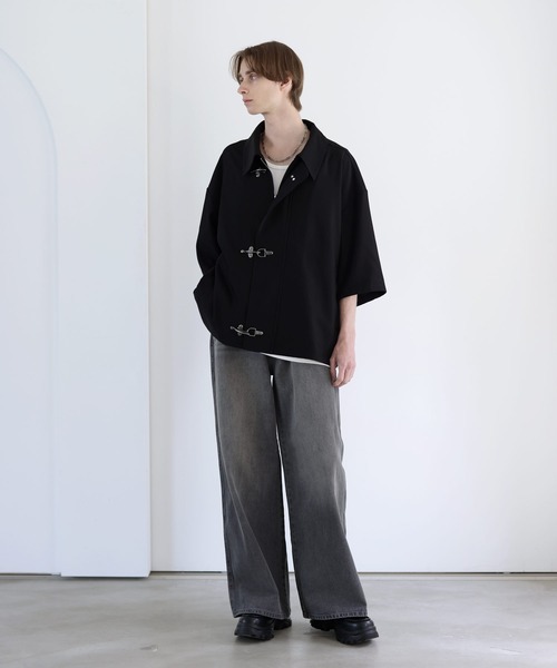 SOCCE（ソーシー）の「ファイヤーマンTR半袖ジャケット【セットアップ可】（その他アウター・メンズ・ブラック/チャコール・L/M/S/XL）」の13枚目の写真