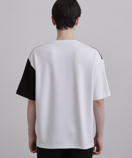 tk.TAKEO KIKUCHI(ティーケータケオキクチ)の「ダイヤゴナル半袖カットソー(Tシャツ/カットソー・メンズ・チャコール/ホワイト系5/ブラック系4・02/03)」の19枚目の写真