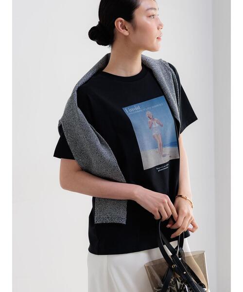 Te chichi(テチチ)の「マリリンモンロービーチフォトTシャツ(Tシャツ/カットソー・レディース・オフホワイト/ブラック・F)」の10枚目の写真