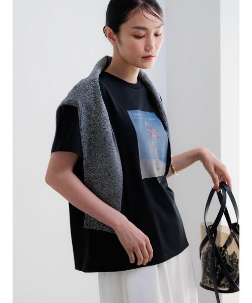 Te chichi(テチチ)の「マリリンモンロービーチフォトTシャツ(Tシャツ/カットソー・レディース・オフホワイト/ブラック・F)」の11枚目の写真
