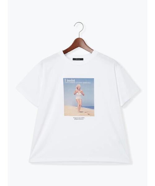 Te chichi(テチチ)の「マリリンモンロービーチフォトTシャツ(Tシャツ/カットソー・レディース・オフホワイト/ブラック・F)」の18枚目の写真