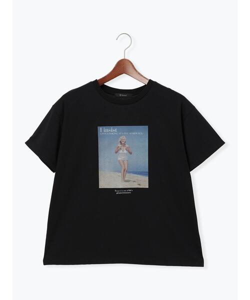 Te chichi(テチチ)の「マリリンモンロービーチフォトTシャツ(Tシャツ/カットソー・レディース・オフホワイト/ブラック・F)」の19枚目の写真