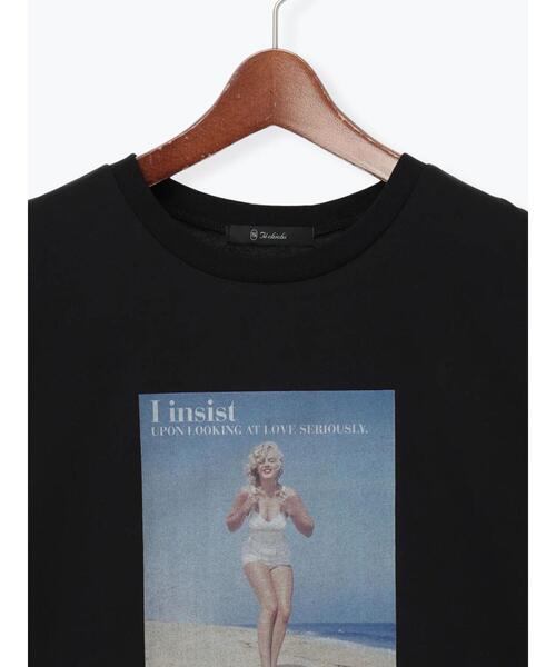 Te chichi(テチチ)の「マリリンモンロービーチフォトTシャツ(Tシャツ/カットソー・レディース・オフホワイト/ブラック・F)」の21枚目の写真