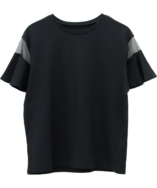 Aletta vita(アレッタビータ)の「綿天竺シアースリーブプルオーバー(Tシャツ/カットソー・レディース・ブラック/オフホワイト・M)」の7枚目の写真