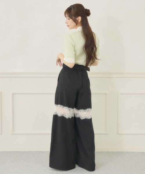 Ambre Neige(アンブルネージュ)の「dot collar polo knit / ドットエリポロニット(ニット/セーター・レディース・グリーン/ネイビー/ライトイエロー・FREE)」の22枚目の写真